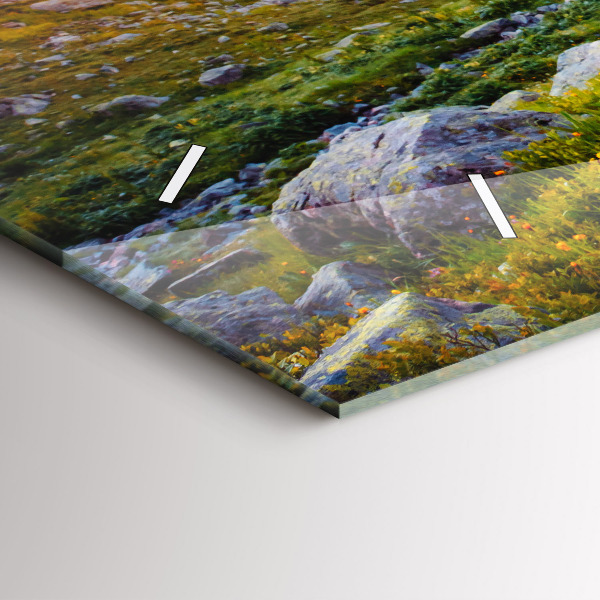 Horizontální skleněné hodiny na stěnu Mont Blanc Chamonix Ledovec