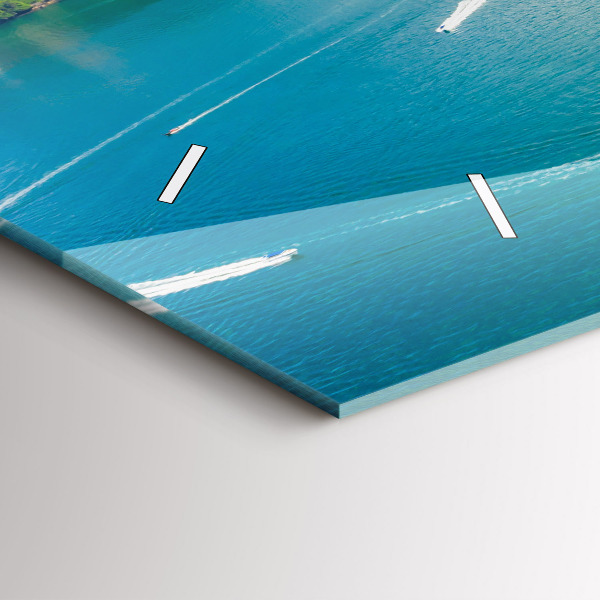 Horizontální skleněné hodiny na stěnu Ostrov v Thajsku