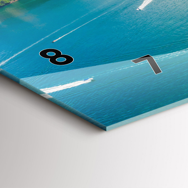 Horizontální skleněné hodiny na stěnu Ostrov v Thajsku