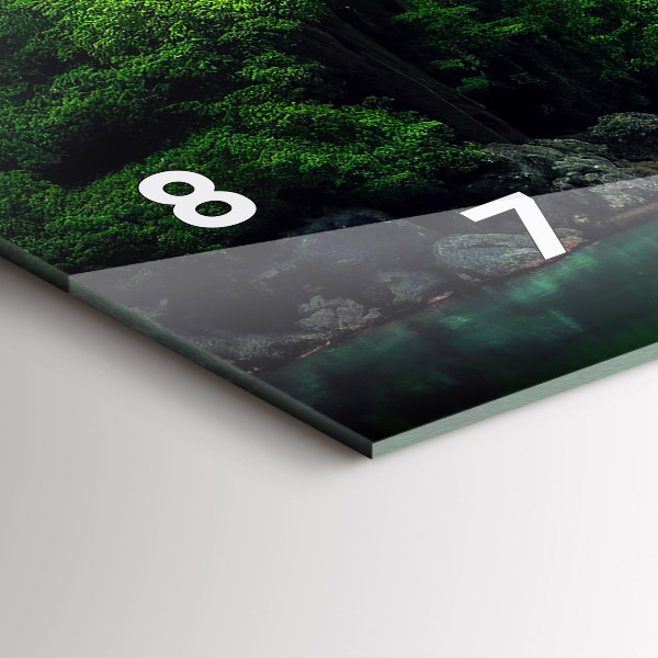 Horizontální skleněné hodiny na stěnu Přírodní krajina Thajska