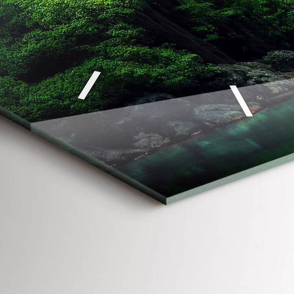 Horizontální skleněné hodiny na stěnu Přírodní krajina Thajska