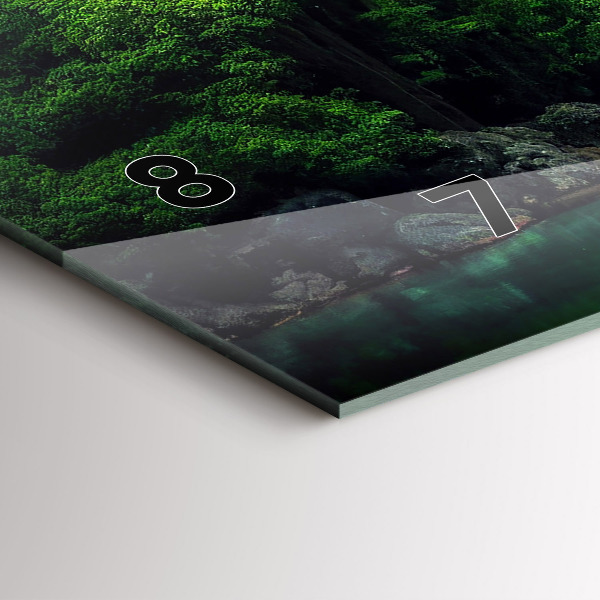 Horizontální skleněné hodiny na stěnu Přírodní krajina Thajska