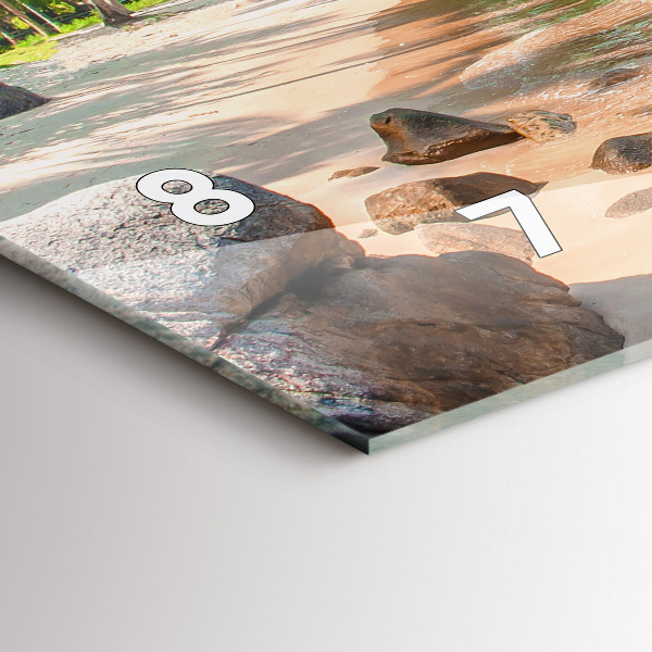 Horizontální skleněné hodiny na stěnu Krásná pláž v Thajsku