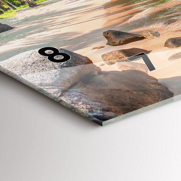 Horizontální skleněné hodiny na stěnu Krásná pláž v Thajsku