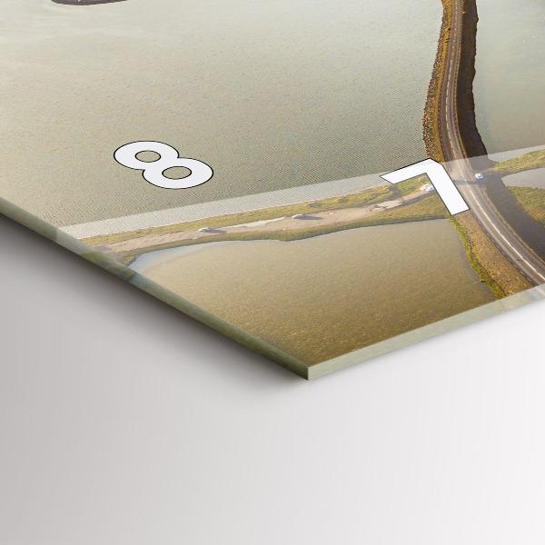 Horizontální skleněné hodiny na stěnu Silnice na Islandu