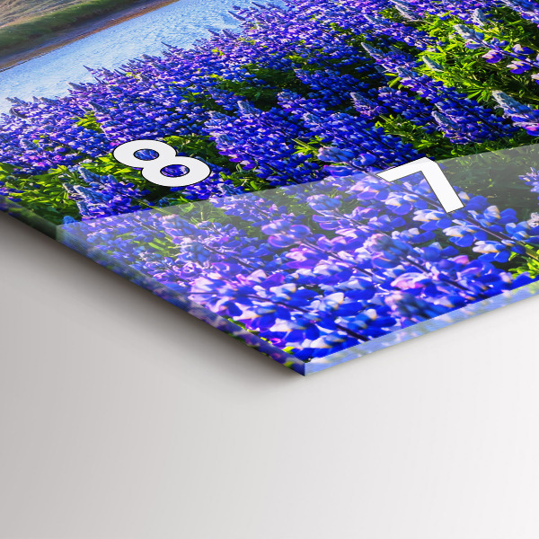 Horizontální hodiny na skle Pohled na hory Island