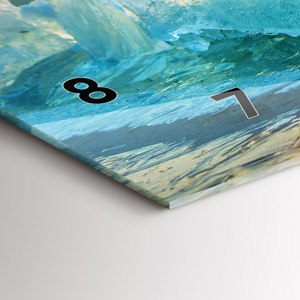 Horizontální hodiny na skle Ledovec a východ slunce