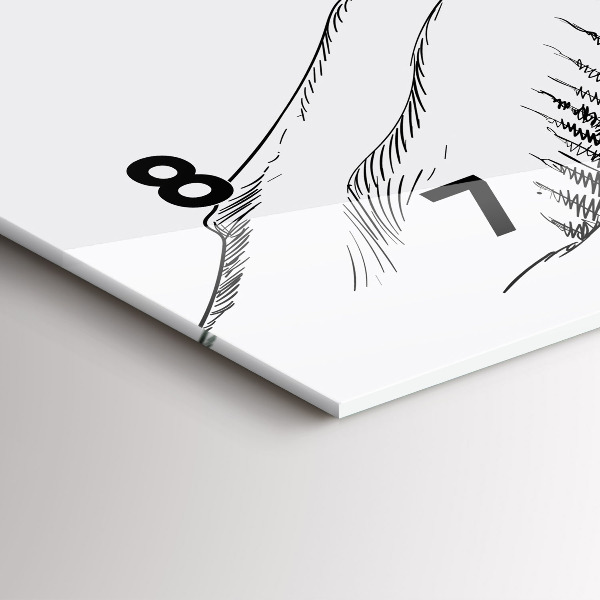 Horizontální hodiny na skle Nakreslené hory