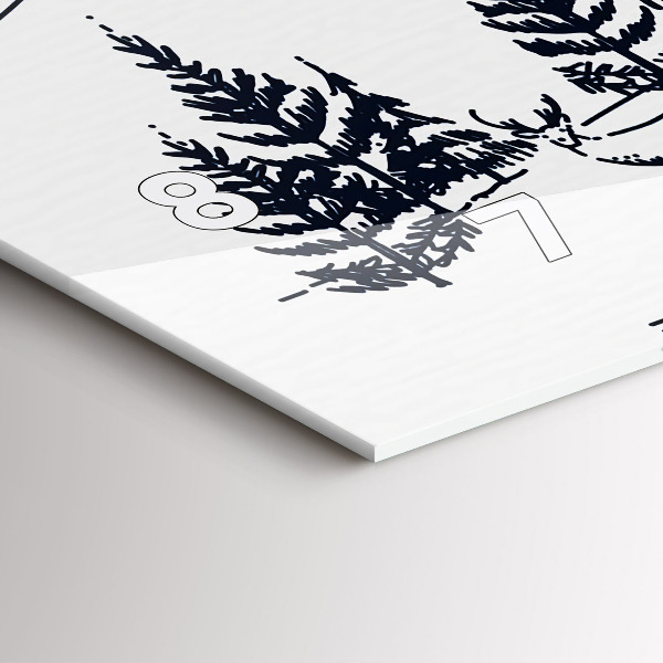 Horizontální hodiny na skle Kreslené město