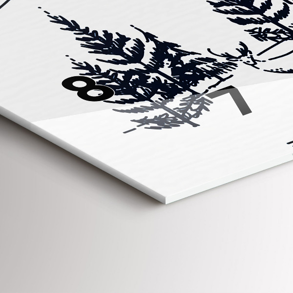 Horizontální hodiny na skle Kreslené město