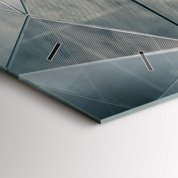 Horizontální hodiny na skle Kovové abstraktní trojúhelníky