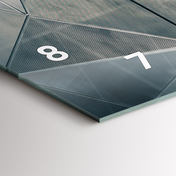 Horizontální hodiny na skle Kovové abstraktní trojúhelníky