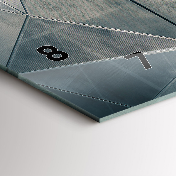 Horizontální hodiny na skle Kovové abstraktní trojúhelníky