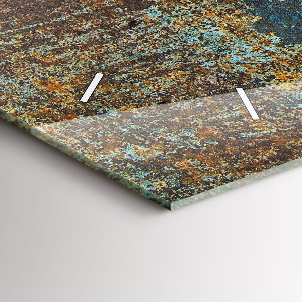 Horizontální hodiny na skle Textura starého kovu