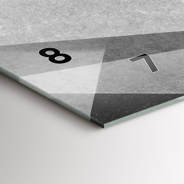 Horizontální hodiny na skle Šedá geometrická abstrakce