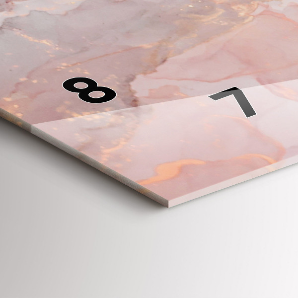 Horizontální skleněné hodiny na stěnu Mramorová textura
