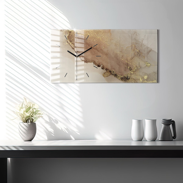 Horizontální skleněné hodiny na stěnu Moderní umění