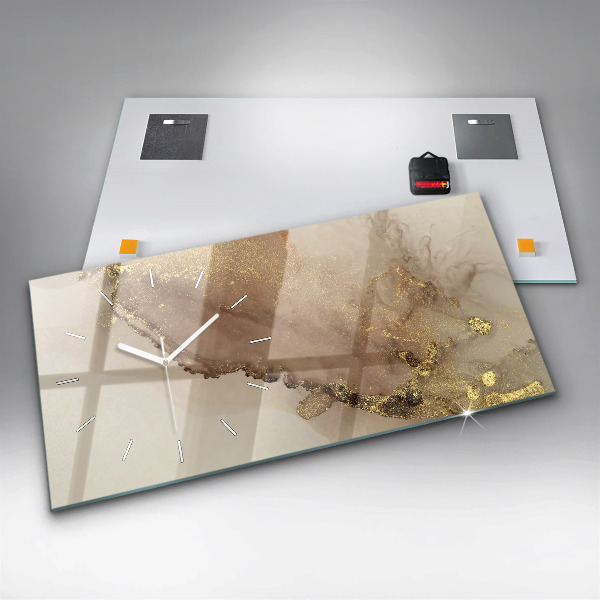 Horizontální skleněné hodiny na stěnu Moderní umění