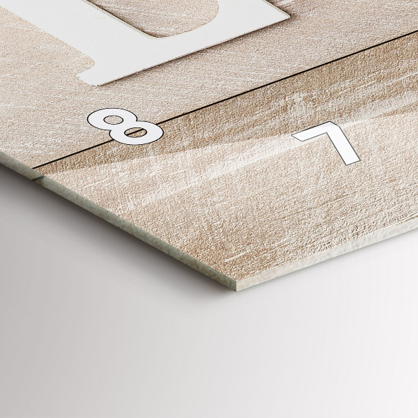 Horizontální hodiny na skle Nápis láska