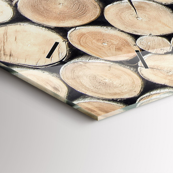 Horizontální hodiny na skle Ořezané pařezy