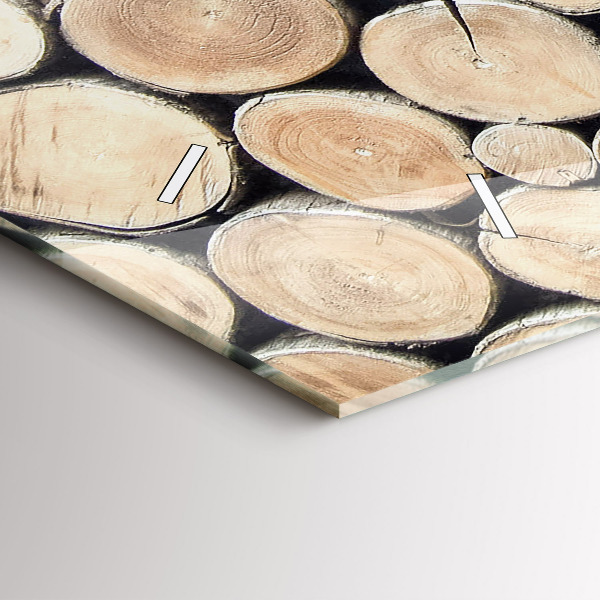 Horizontální hodiny na skle Ořezané pařezy