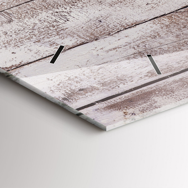 Horizontální hodiny na skle Světlá dřevěná prkna