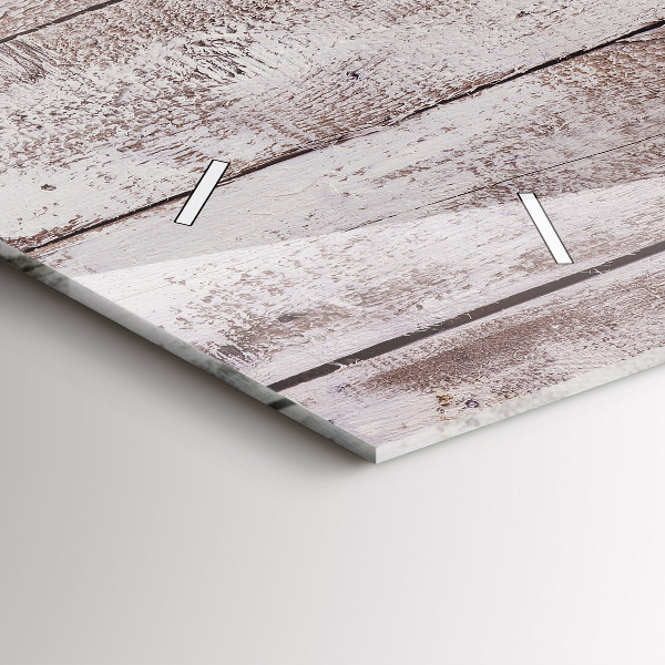 Horizontální hodiny na skle Světlá dřevěná prkna