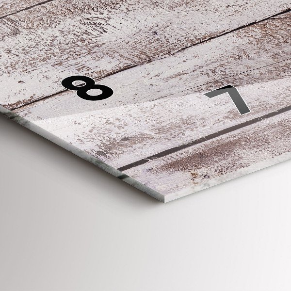 Horizontální hodiny na skle Světlá dřevěná prkna