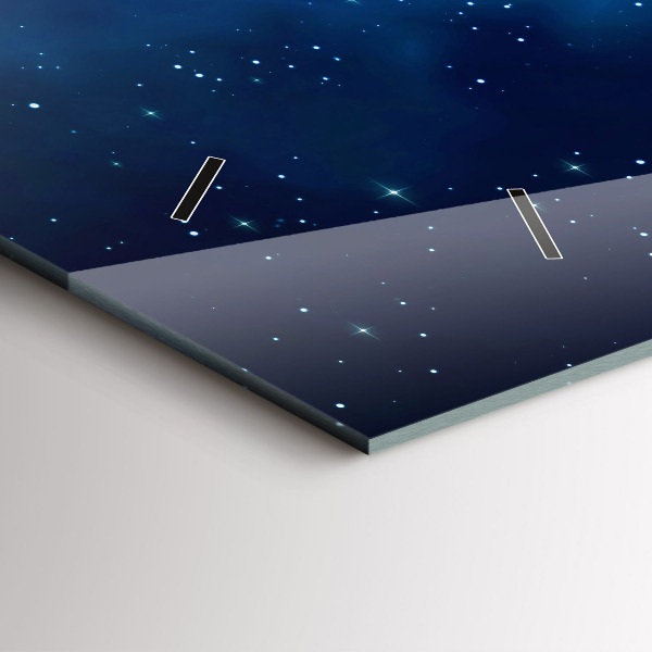 Horizontální hodiny na skle Hvězdy na tmavé obloze