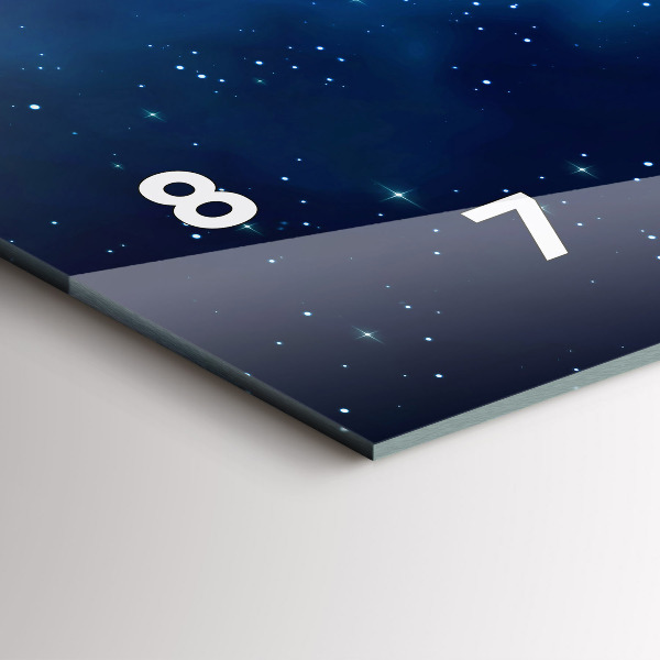 Horizontální hodiny na skle Hvězdy na tmavé obloze