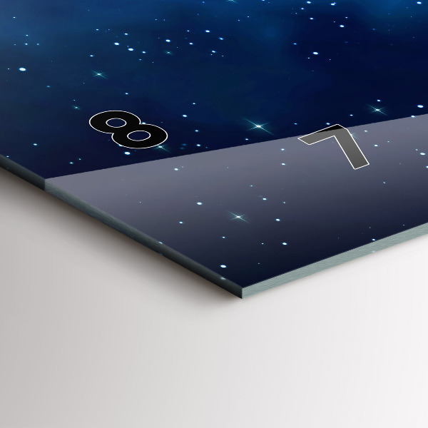 Horizontální hodiny na skle Hvězdy na tmavé obloze