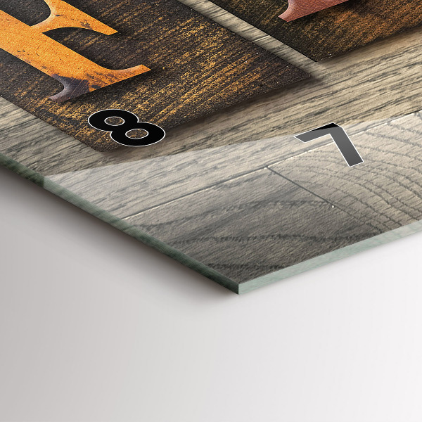 Horizontální hodiny na skle Rodinný nápis