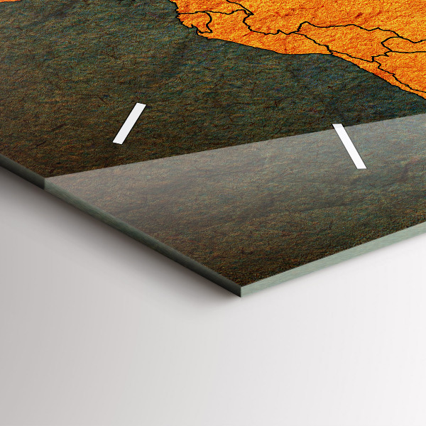 Horizontální hodiny na skle Mapa světa