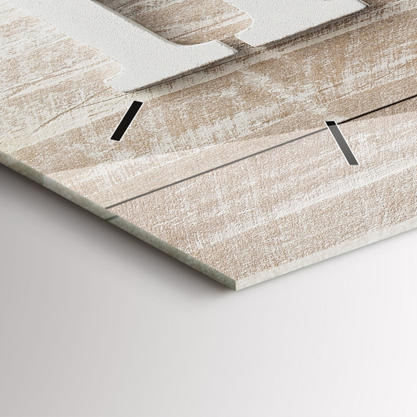 Horizontální hodiny na skle Nápis na domě