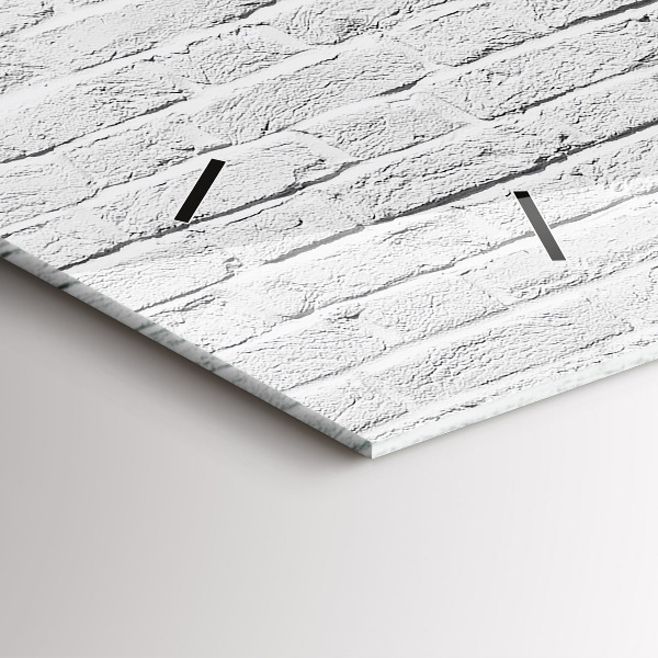 Horizontální hodiny na skle Cihlová zeď