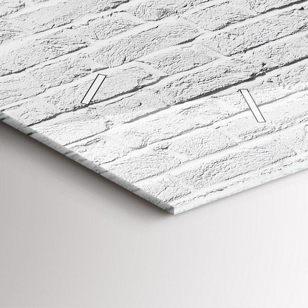 Horizontální hodiny na skle Cihlová zeď