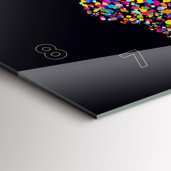 Horizontální hodiny na skle Mapa světa z teček