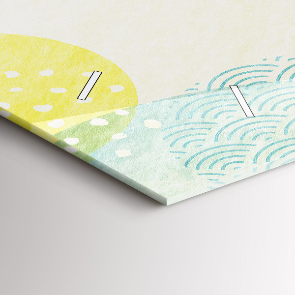 Horizontální skleněné hodiny na stěnu Vzor rámu