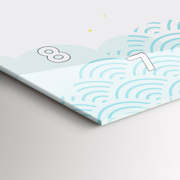 Horizontální skleněné hodiny na stěnu Dekorativní vzor