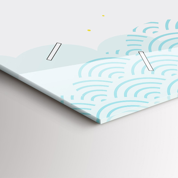 Horizontální skleněné hodiny na stěnu Dekorativní vzor