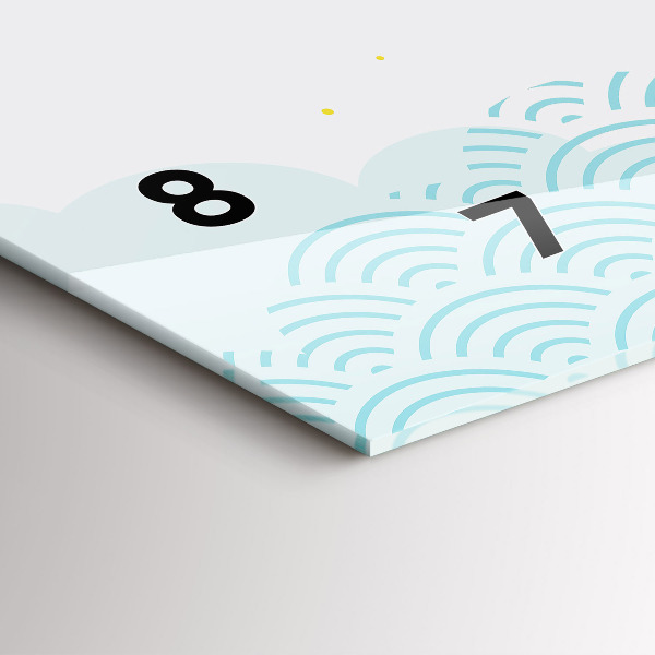 Horizontální skleněné hodiny na stěnu Dekorativní vzor