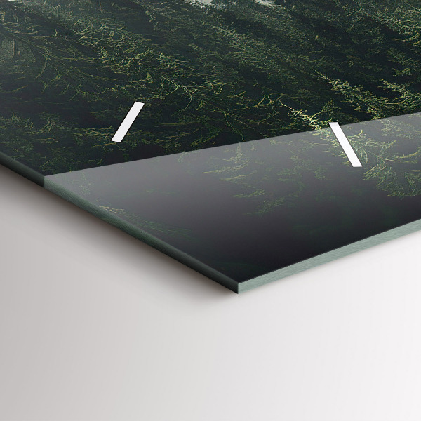 Horizontální skleněné hodiny na stěnu Lesní krajina