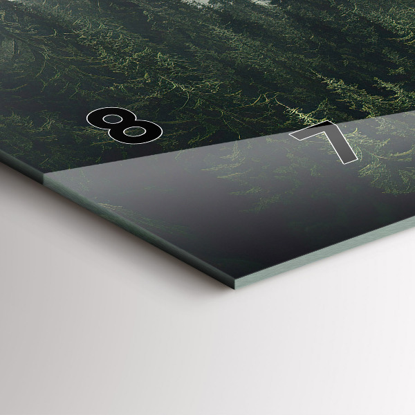 Horizontální skleněné hodiny na stěnu Lesní krajina