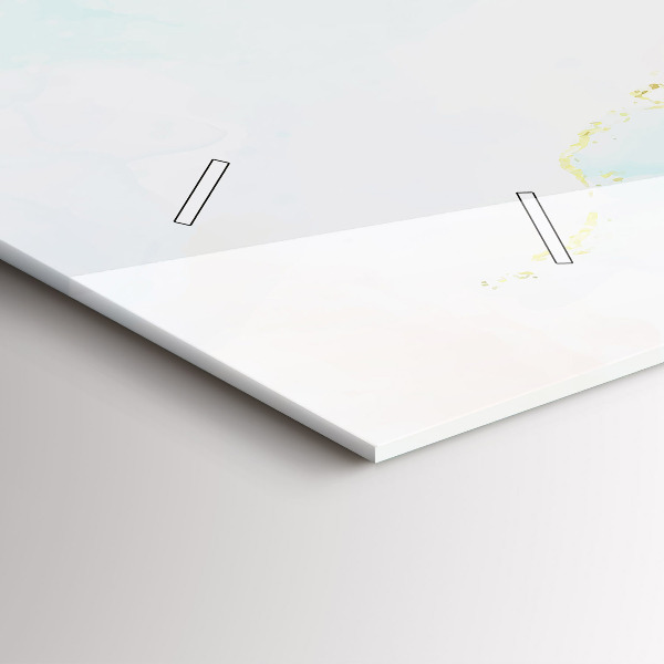 Horizontální skleněné hodiny na stěnu Akvarelová mramorová