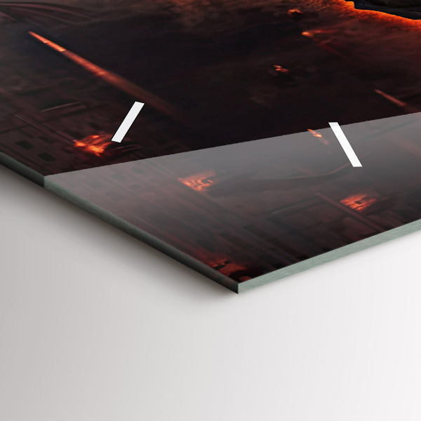 Horizontální skleněné hodiny na stěnu Mapa světa