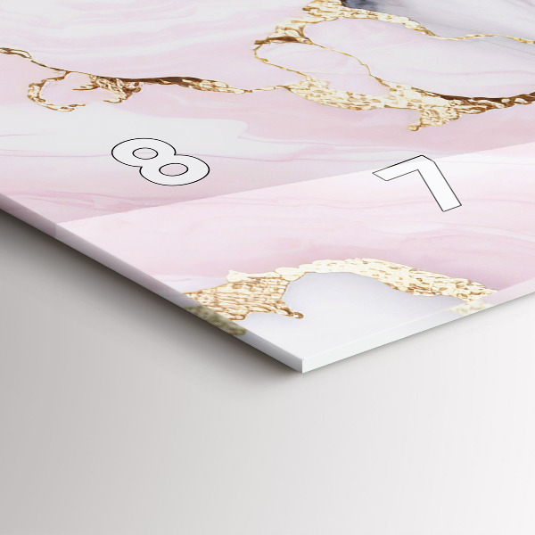 Horizontální skleněné hodiny na stěnu Mramor