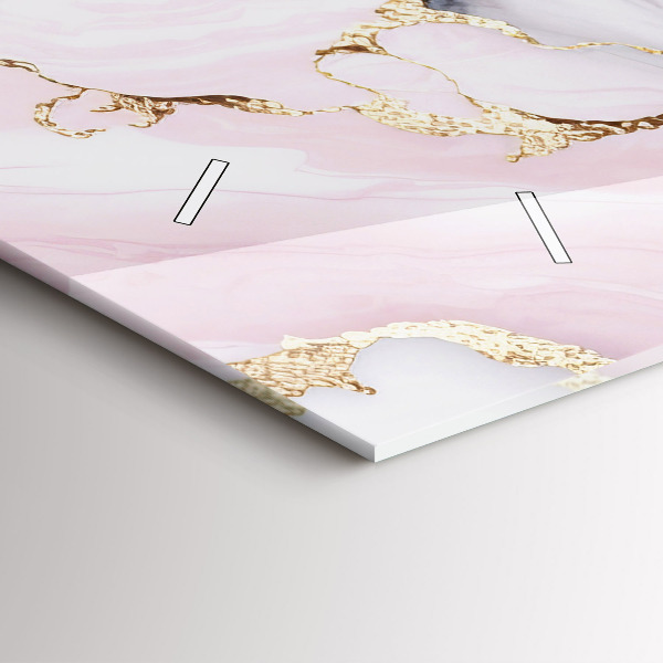 Horizontální skleněné hodiny na stěnu Mramor