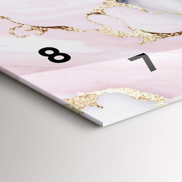 Horizontální skleněné hodiny na stěnu Mramor