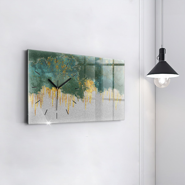 Horizontální skleněné hodiny na stěnu Dekorativní vzor