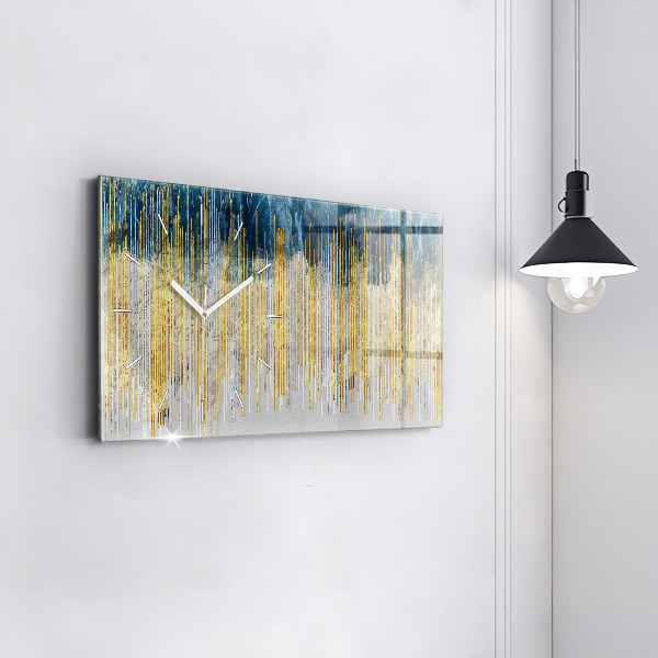 Horizontální skleněné hodiny na stěnu Dekorativní vzor